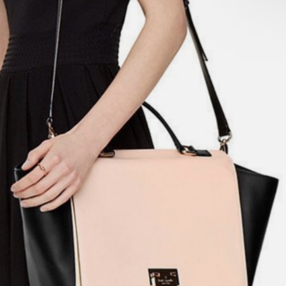 Kate Spade Magnolia Park Large Laurel Clocktower Pink Black Purse - Picture 4 of 6